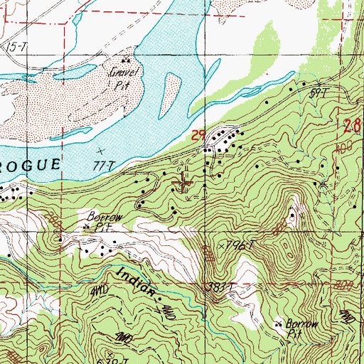 Topographic Map of Lynch Creek, OR