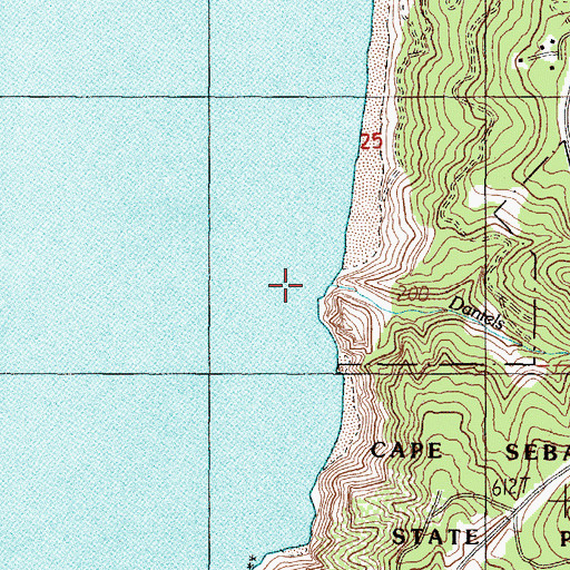 Topographic Map of Daniels Creek, OR