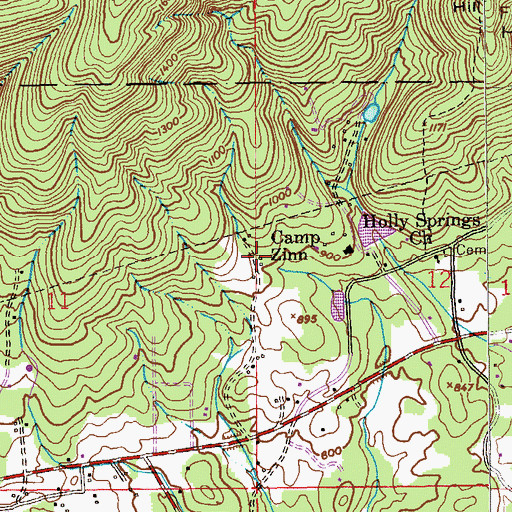 Topographic Map of Camp Zinn, AL