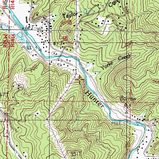 Topographic Map of Yorke Creek, OR