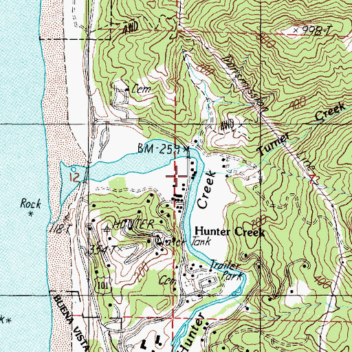 Topographic Map of Turner Creek, OR