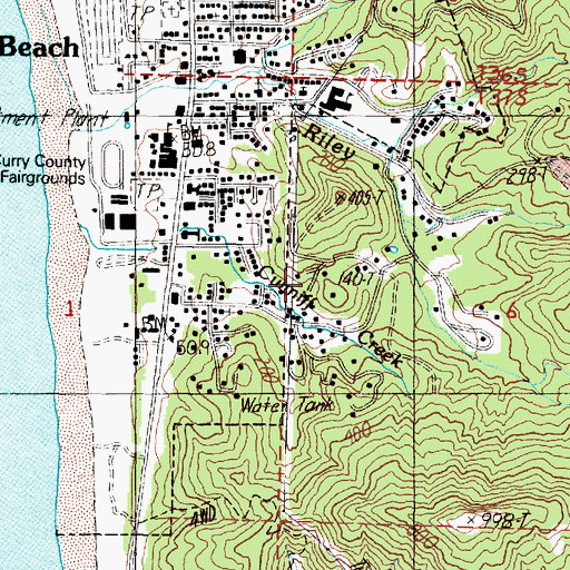 Topographic Map of East Fork Cunniff Creek, OR