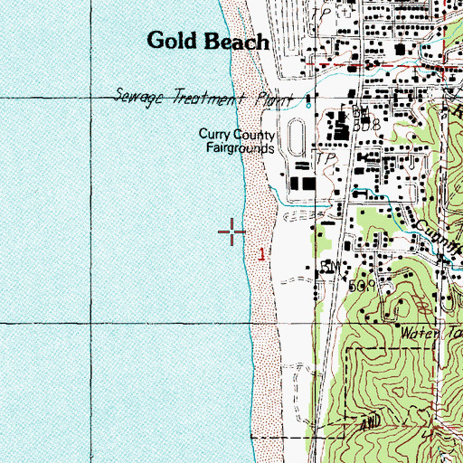 Topographic Map of Cunniff Creek, OR