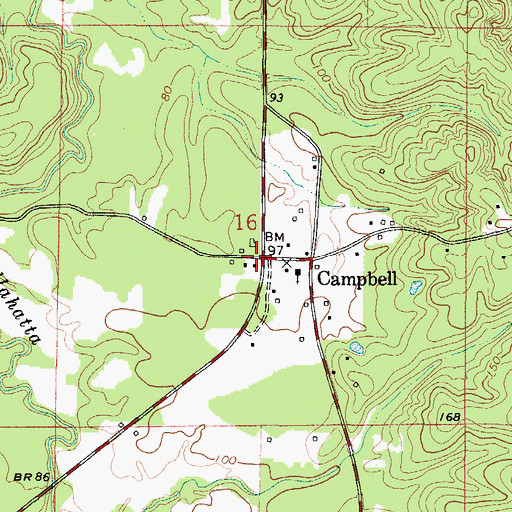 Topographic Map of Campbell, AL