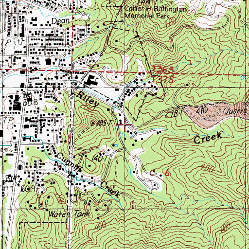 Topographic Map of Middle Fork Riley Creek, OR