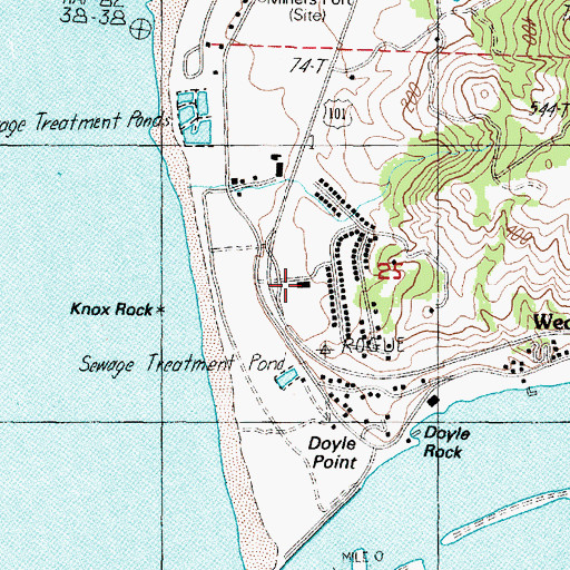 Topographic Map of Knoxville (historical), OR
