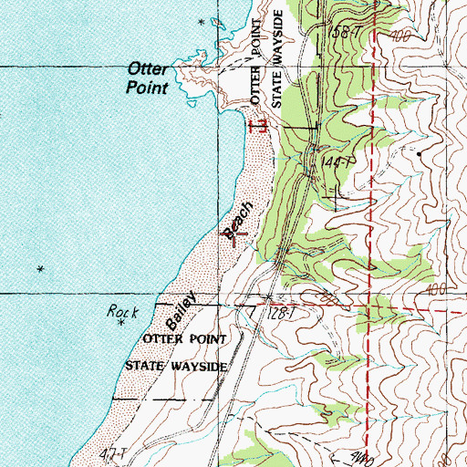 Topographic Map of Barley Beach, OR