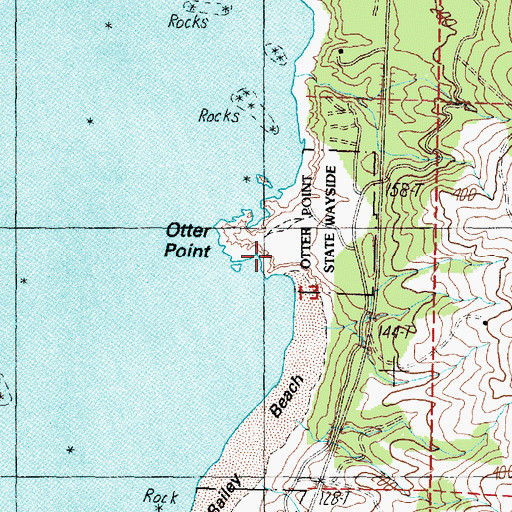 Topographic Map of Otter Point State Park, OR