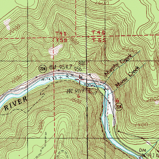 Topographic Map of Murphy Creek, OR