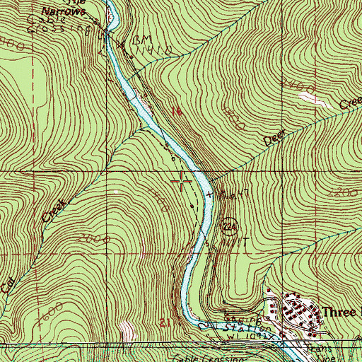 Topographic Map of Deer Creek, OR