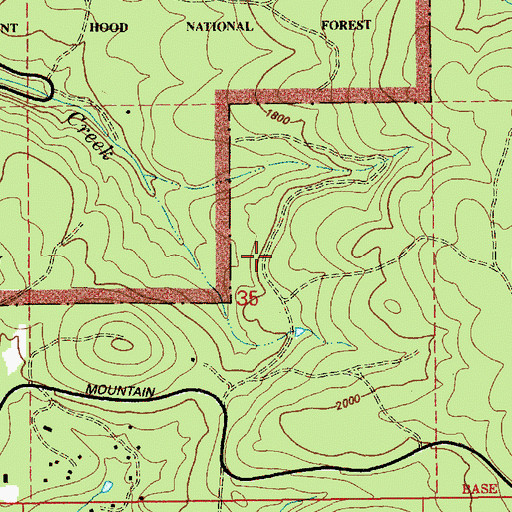 Topographic Map of Dalton Creek, OR