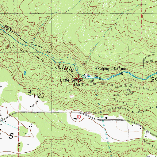 Topographic Map of Little Sandy Diversion Dam (historical), OR
