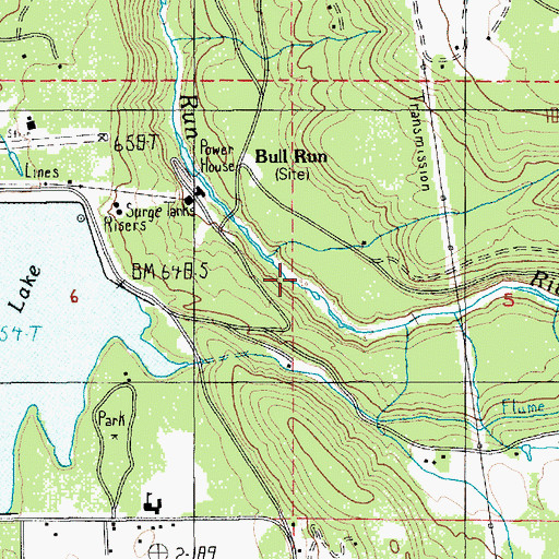 Topographic Map of Laughing Water Creek, OR