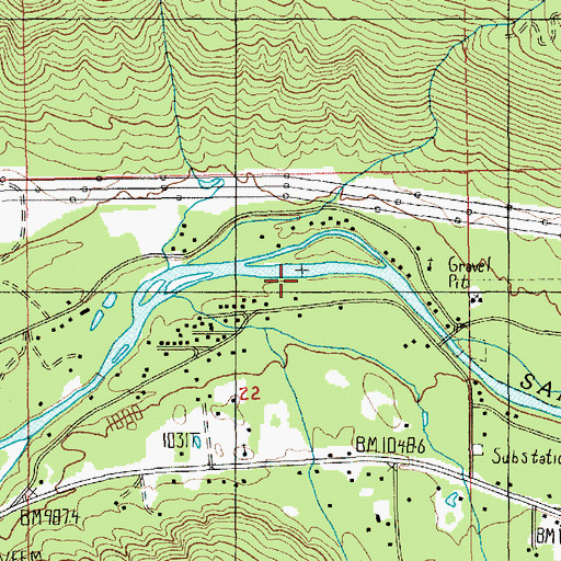 Topographic Map of Wall Creek, OR