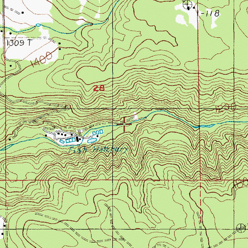 Topographic Map of Eagle Creek Upper Falls, OR