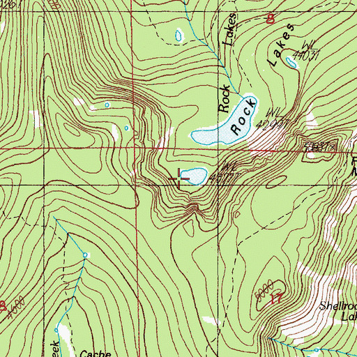 Topographic Map of Upper Rock Lake, OR