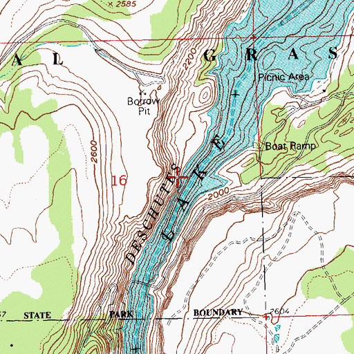 Topographic Map of Deschutes Canyon, OR