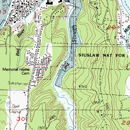 Topographic Map of Lint Slough Fish Hatchery (historical), OR