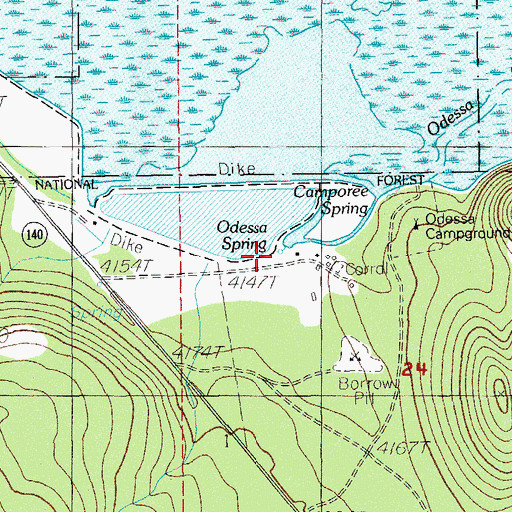 Topographic Map of Odessa Spring, OR