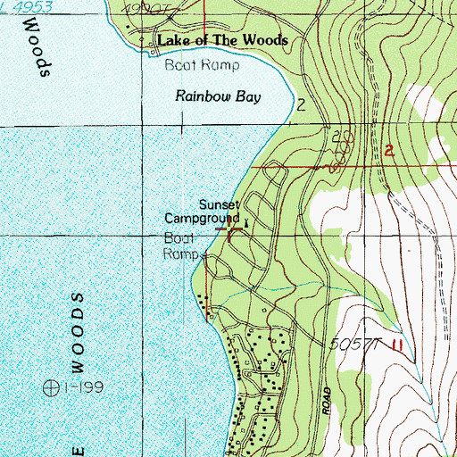 Topographic Map of Sunset Campground, OR