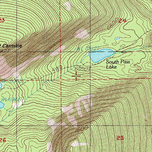 Topographic Map of South Pass, OR