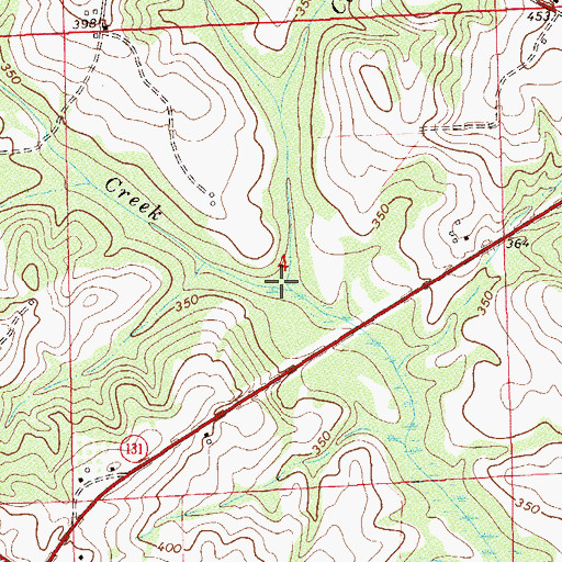 Topographic Map of Campbell Creek, AL