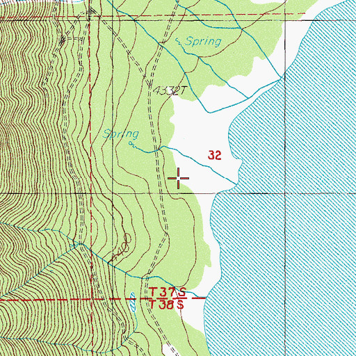 Topographic Map of Bridge Creek, OR