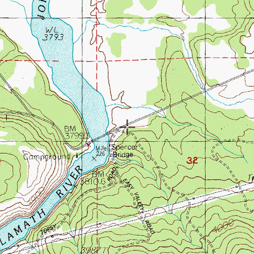 Topographic Map of McCollum (historical), OR