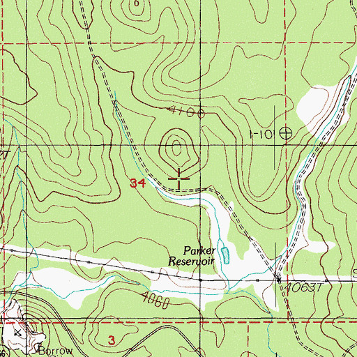 Topographic Map of Parker (historical), OR