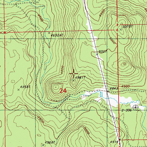Topographic Map of Canby Mountains, OR