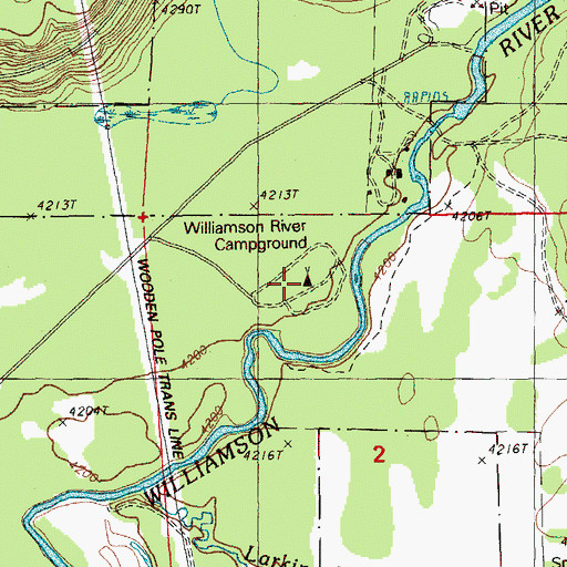 Topographic Map of Williamson River Access Park, OR