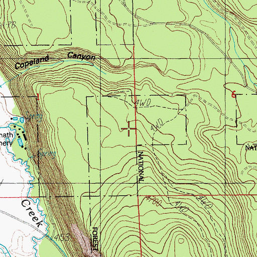Topographic Map of Hatchery Spring, OR