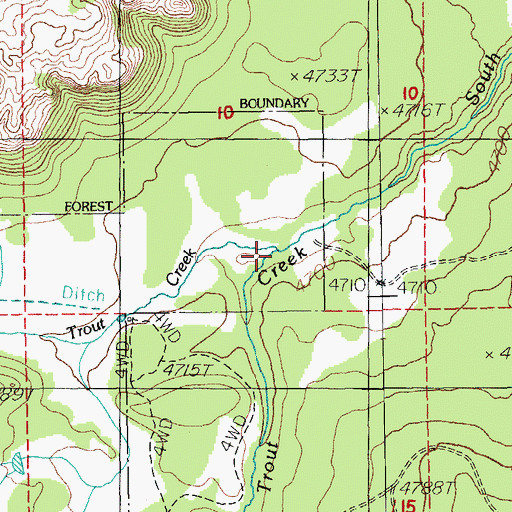 Topographic Map of Middle Fork Trout Creek, OR