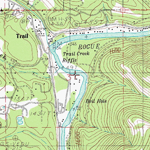 Topographic Map of Cricket Creek, OR