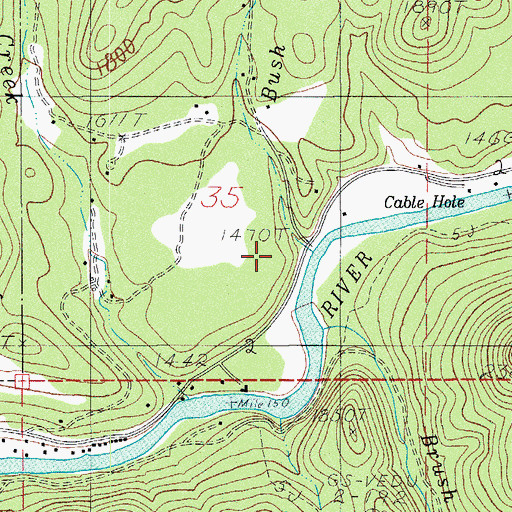 Topographic Map of Flat Creek, OR