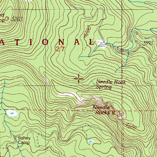 Topographic Map of Needle Rock Spring Camp, OR
