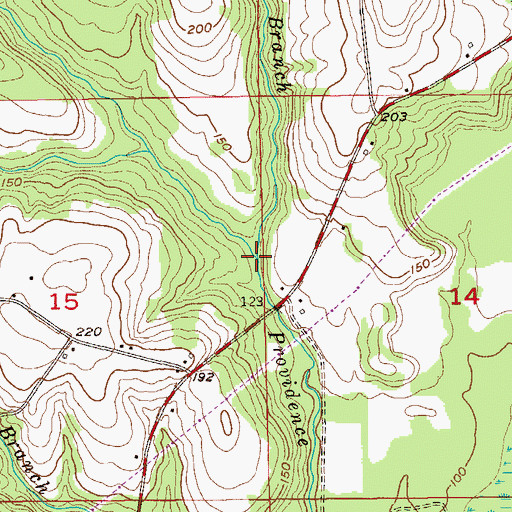 Topographic Map of Campbell Mill Creek, AL
