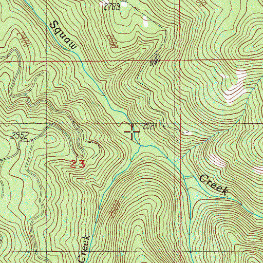 Topographic Map of Serviceberry Creek, OR