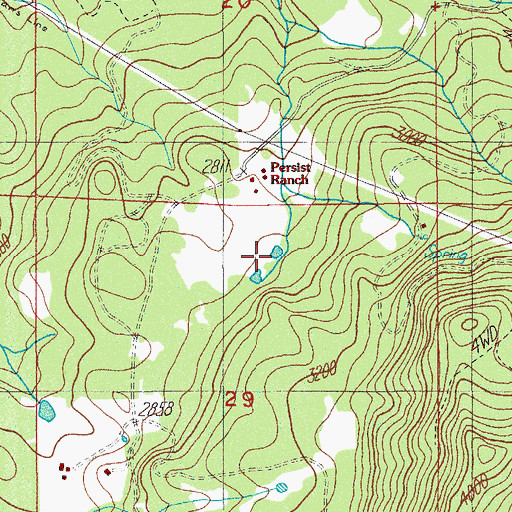 Topographic Map of Persist Ranch Reservoirs, OR
