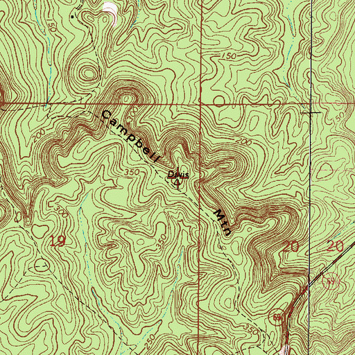 Topographic Map of Campbell Mountain, AL