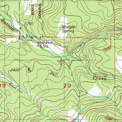 Topographic Map of Cold Spring Creek, OR