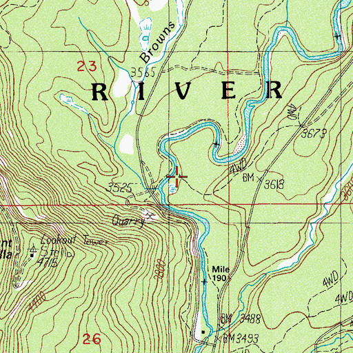 Topographic Map of Big Bend, OR