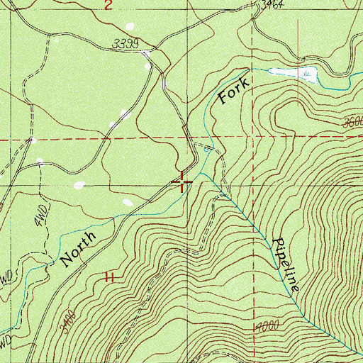 Topographic Map of Pipeline Creek, OR