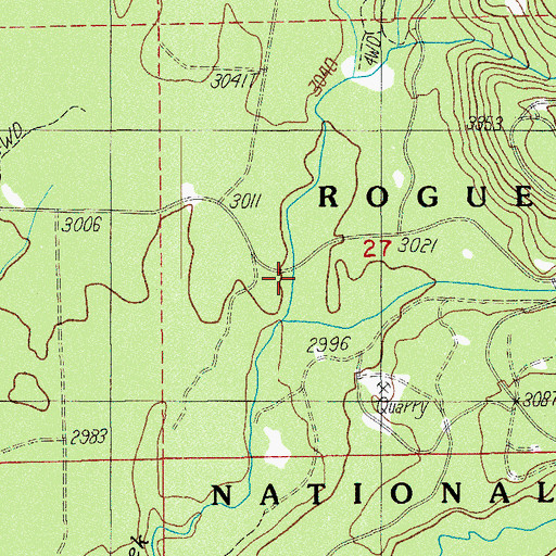 Topographic Map of North Fork Mill Creek, OR