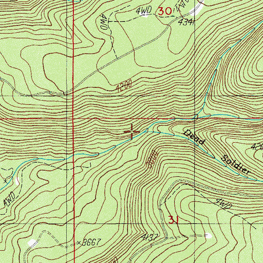 Topographic Map of Dead Soldier Creek, OR