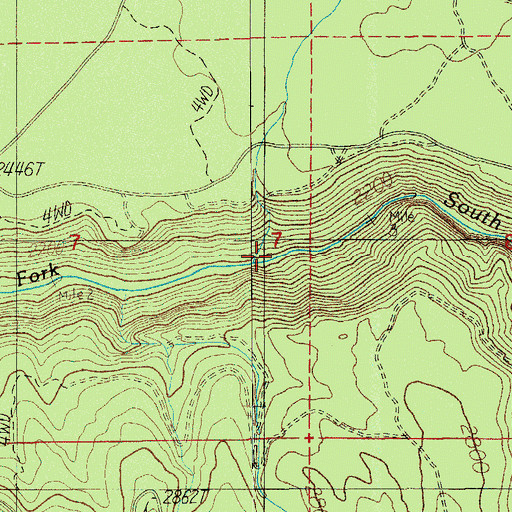 Topographic Map of Ash Creek, OR