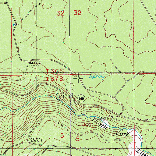 Topographic Map of Cold Springs, OR