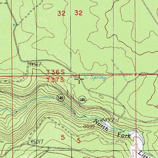 Topographic Map of Cold Springs, OR