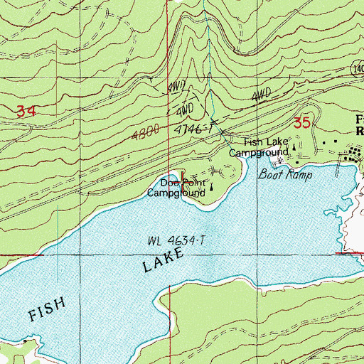 Topographic Map of Doe Point, OR