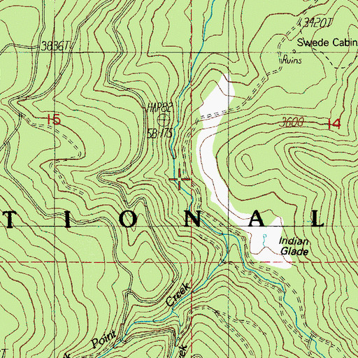 Topographic Map of Walch Creek, OR